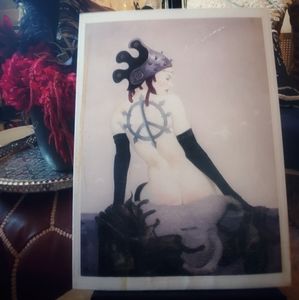 custom gothic lady 9x12 inches printed canvas with easel